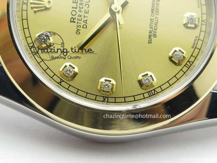 AAA Replica Watches A 3763 Colorful On 126333 Edition YG YG 1:1 Best YG Diamond Dial Jubilee SS Bracelet Wrapped 41mm Noob DateJust 0118